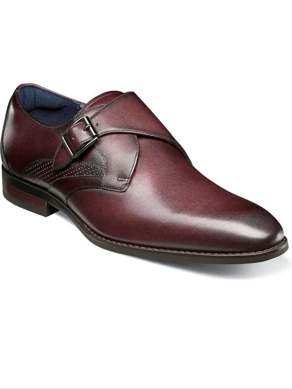 Stacy Adams Men's Karcher Leather Dress Shoe- Burgundy Size 12W- NWT